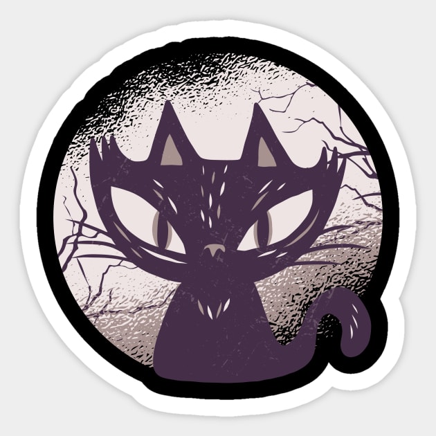 dark cat Sticker by D.O.A